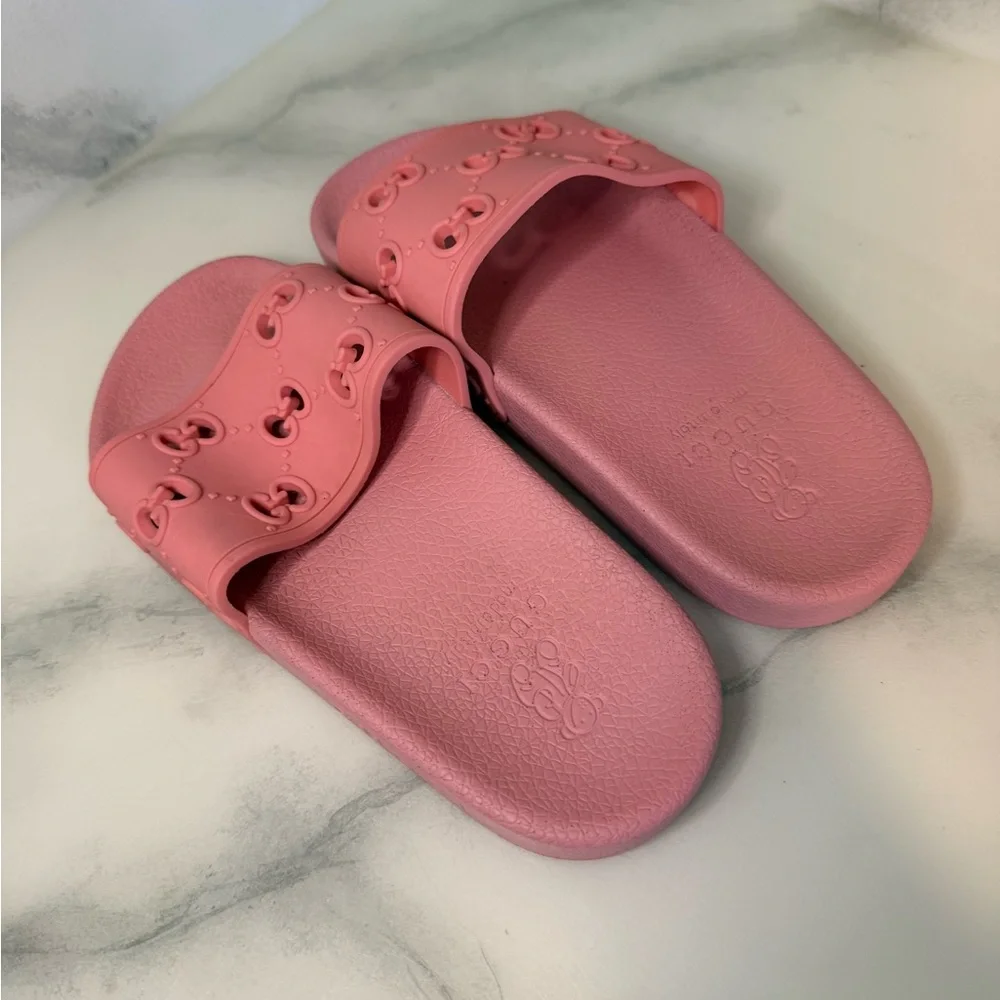 Gucci Pink Kids Slide Sandals